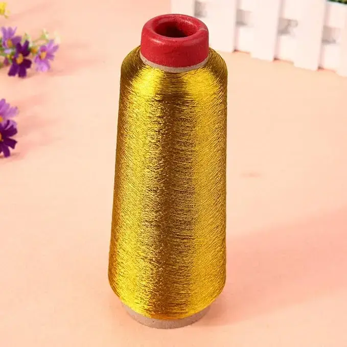 Metallic Thread Embroidery Gold Silver Machine Embroidery Threads Polyester Sewing Thread Spools for Embroidery (Gold)