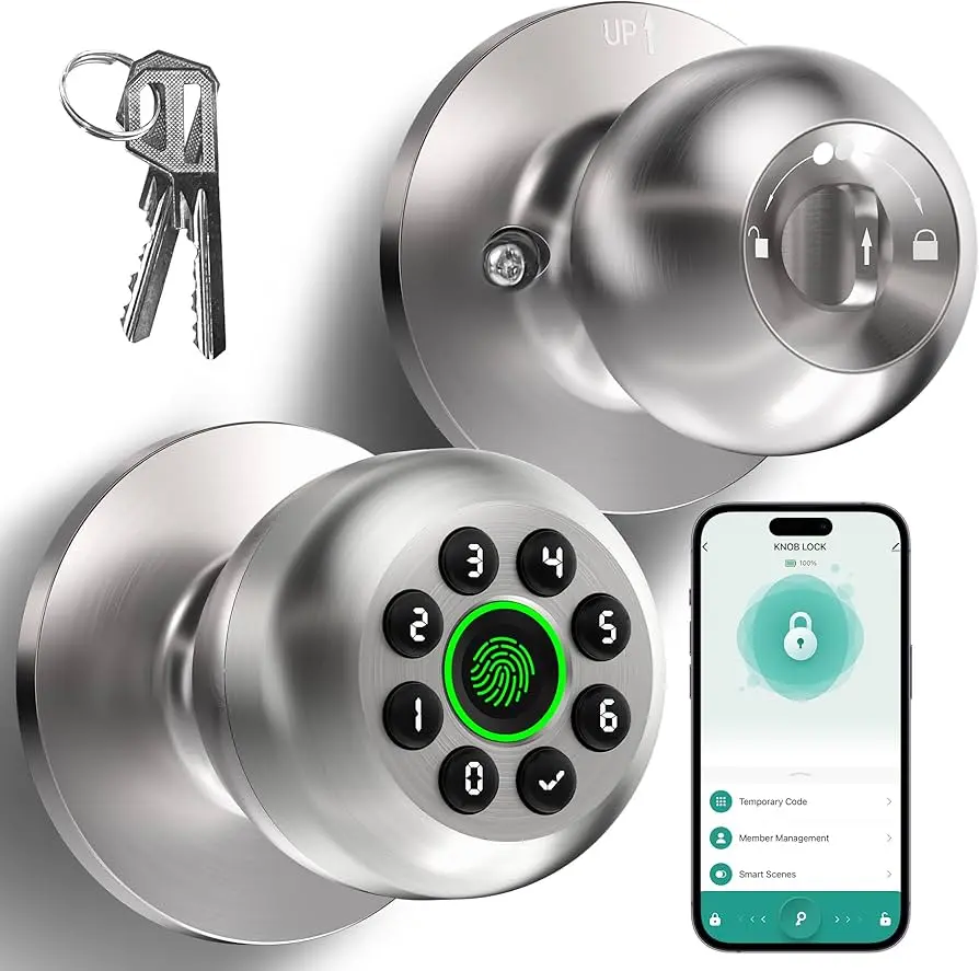 K10 Plus Smart Fingerprint Door Knob with Keypad