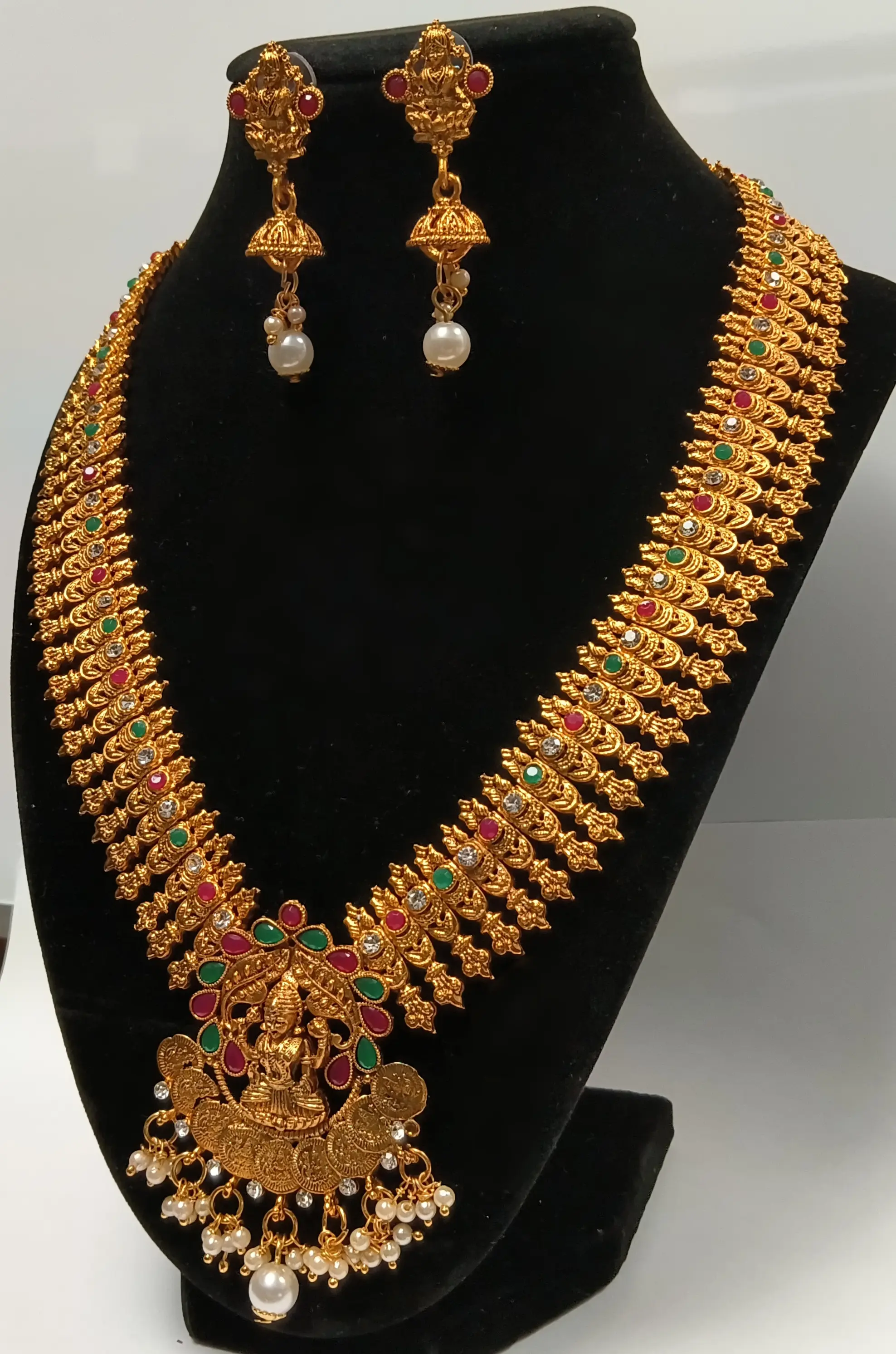 Temple Goddess Gold-Plated Necklace Set