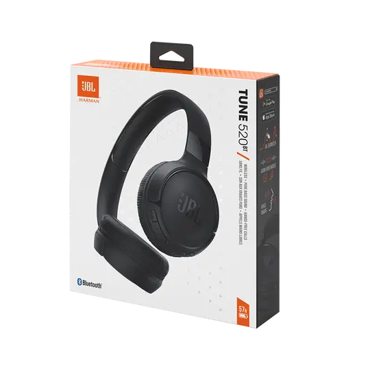 JBL Tune 520BT On-Ear Wireless Headphones - Black