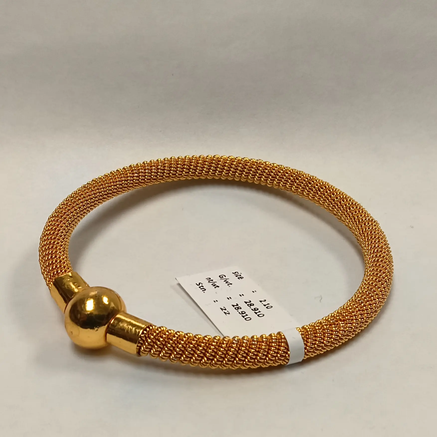 Plait Gold-Plated Bangle (Size 2.10)