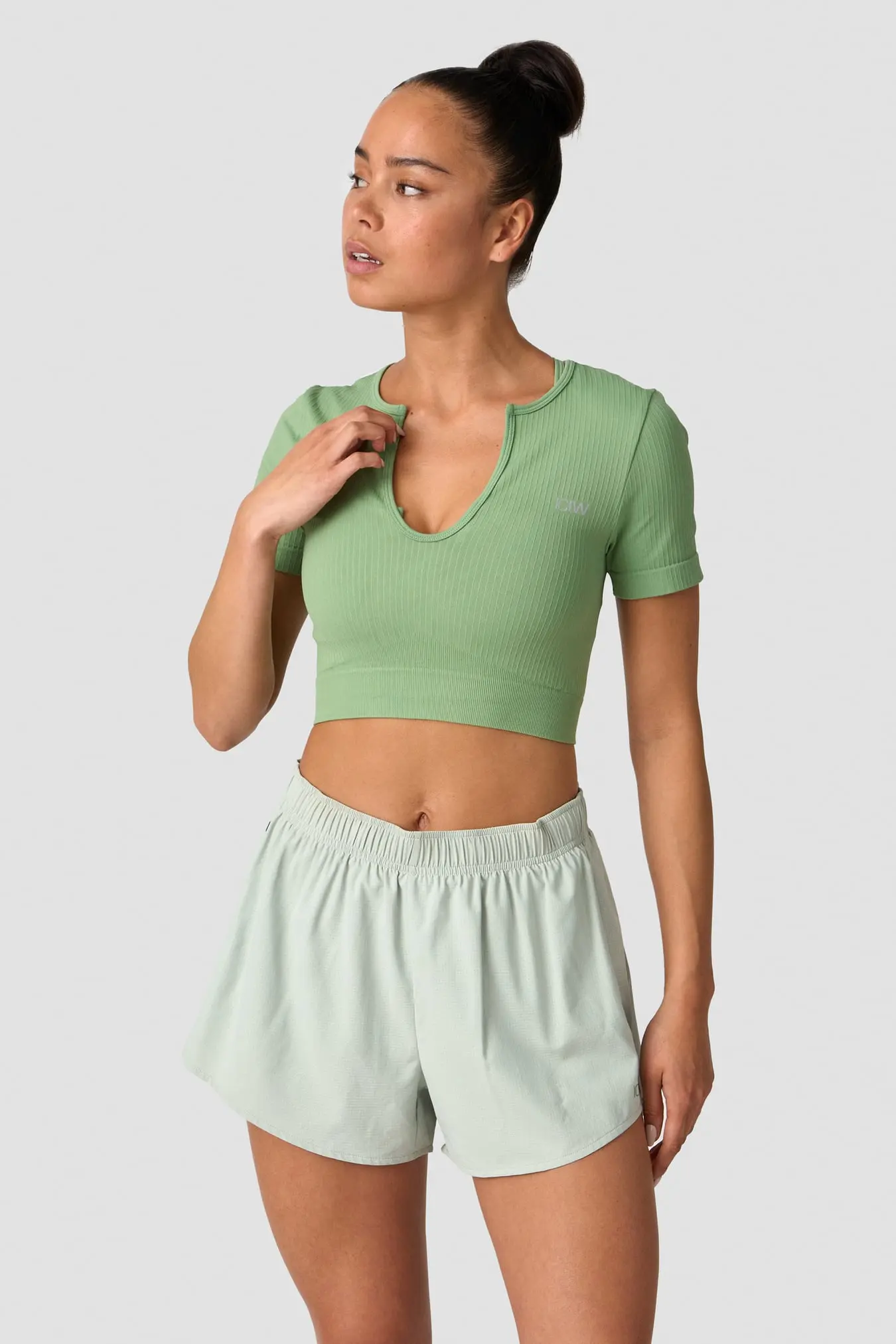 Women's Ribbed Define Seamless Cropped T-shirt (XL/TG)
