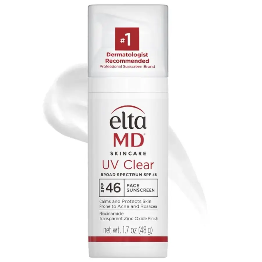 EltaMD UV Clear Facial Sunscreen, Broad-Spectrum SPF 46 for Sensitive or Acne-Prone Skin, Oil-free, Dermatologist-Recommended Mineral-Based Zinc Oxide Formula, 1.7 oz