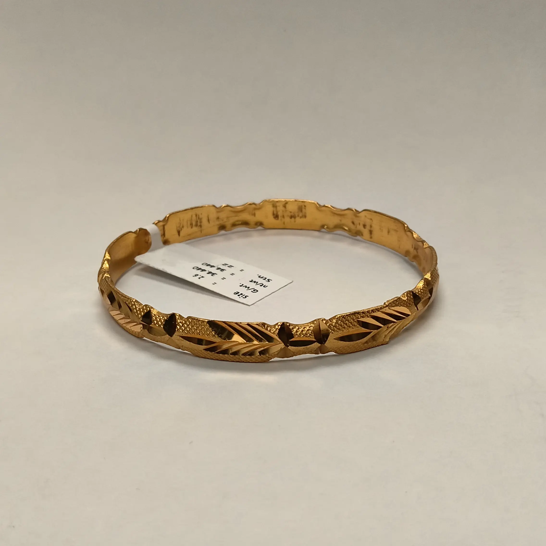 Niello Single Gold Plated Bangle