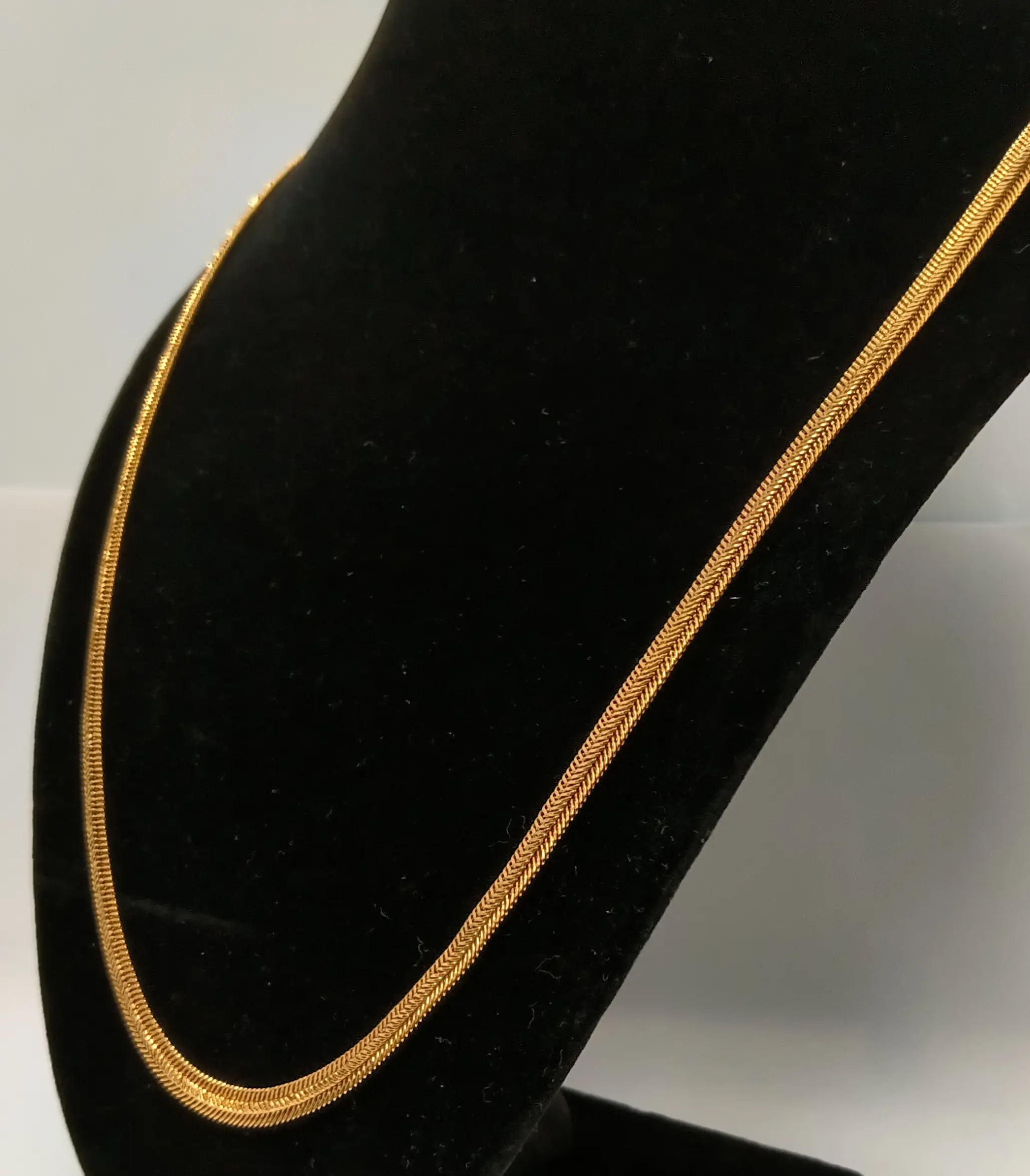 Flat Simple Gold Plated Long Chain Necklace