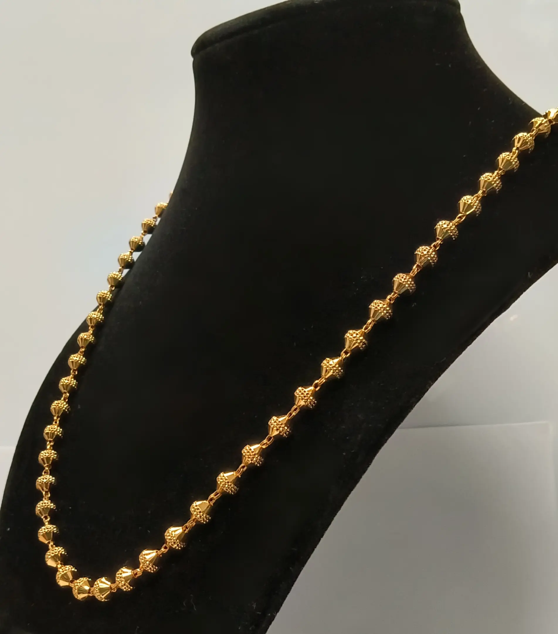 Pinwheel Beaded Gold Plated Necklace